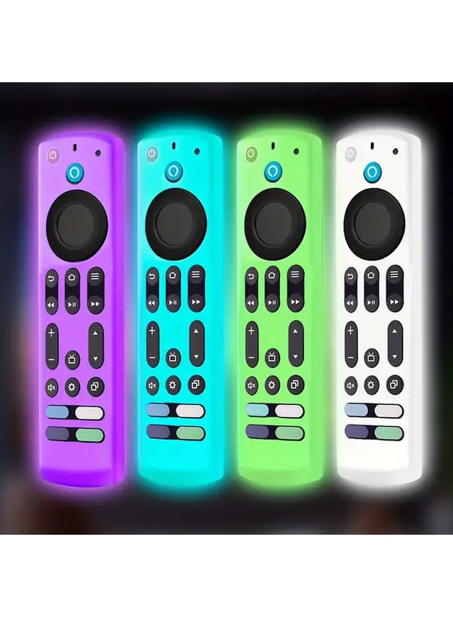 غطاء سيليكون أزرق لامع لجهاز تحكم Fire TV عن بُعد مع زر Alexa متين - Image 1