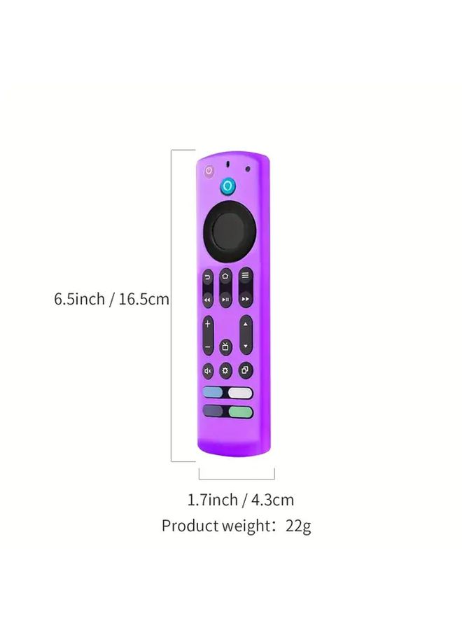غطاء سيليكون أزرق لامع لجهاز تحكم Fire TV عن بُعد مع زر Alexa متين - Image 2
