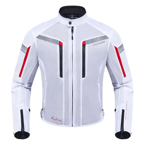 Zyxformis Motorcycle Jacket for Men, CE Armored Mesh Motorbike Jacket for Summer, Breathable Protective Gear for Motorcycling - Image 1