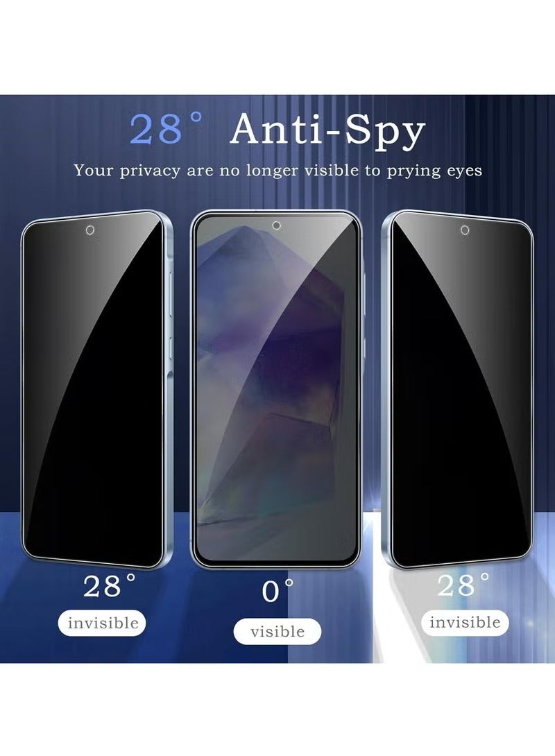 URBBKING Samsung Galaxy A56 3-Pack HD Full Privacy Anti-Peeping Screen Protector, Anti-Peeping Tempered Glass Screen Protector with Camera Lens Protector Compatible with Samsung Galaxy A56  - Image 4