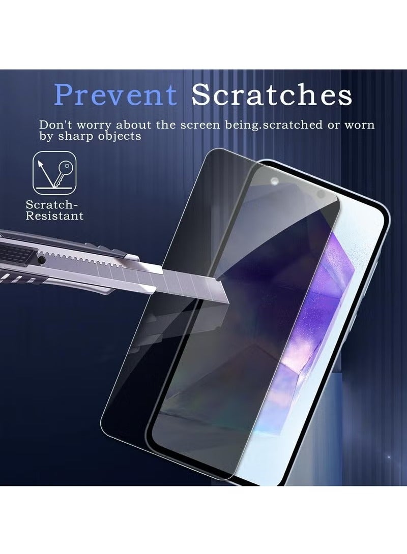 URBBKING Samsung Galaxy A56 3-Pack HD Full Privacy Anti-Peeping Screen Protector, Anti-Peeping Tempered Glass Screen Protector with Camera Lens Protector Compatible with Samsung Galaxy A56  - Image 5
