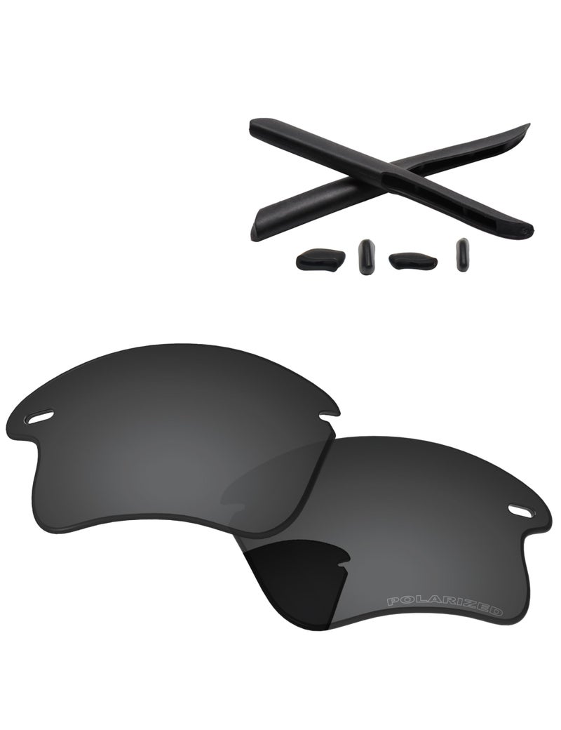 PapaViva Replacement Lenses & Rubber Kits for Oakley Fast Jacket XL OO9156 71mm Sunglass Solid Black Polarized - Image 2