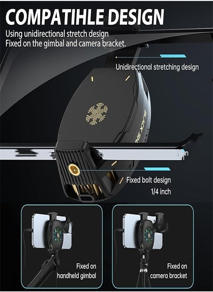 BLACK SHARK - Mobile phone radiator semiconductor cooling, 15W power 4010 large fan, temperature drop up to 30℃, RGB light, 30mm * 30mm radiator cooling fan, suitable for iOS and Android - Image 1