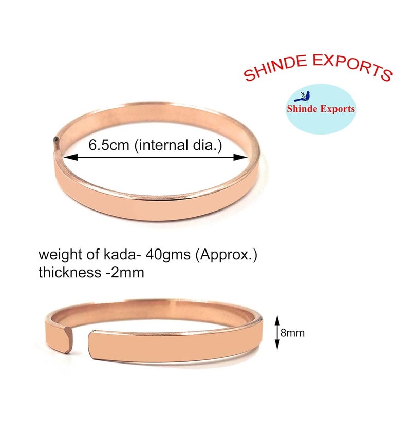 SHINDE EXPORTS Pure Copper Adjustable Kada Bracelet for Men & Women. - Image 2