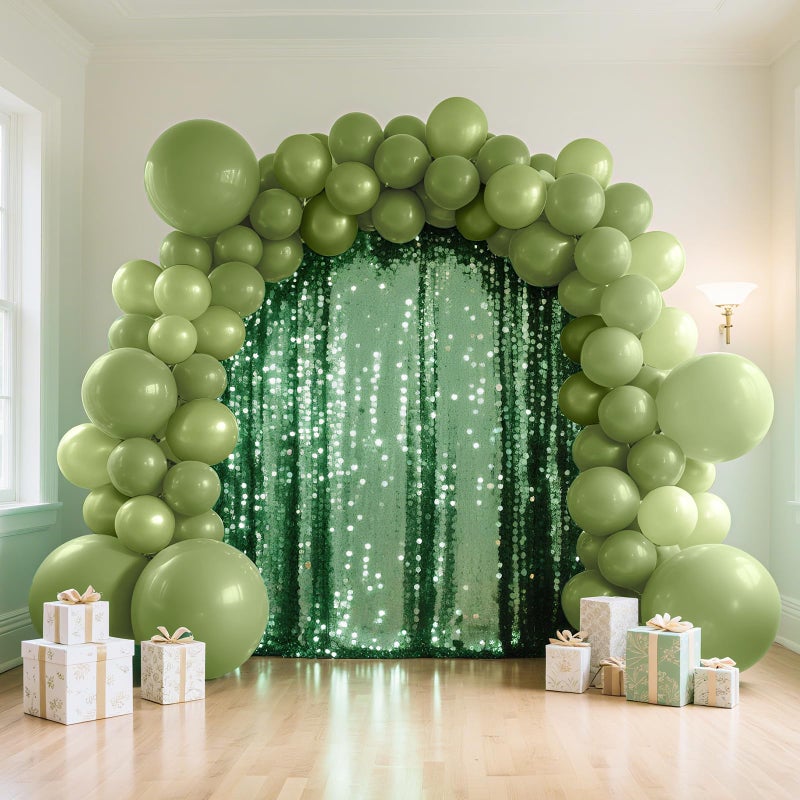 Bezente Sage Green Balloons Latex Party Balloons - 100 Pack 12 Inch Round Helium Olive Green Balloons For Birthday Bridal Shower Wedding Graduation Anniversary Safari Jungle Party Decorations - Image 3