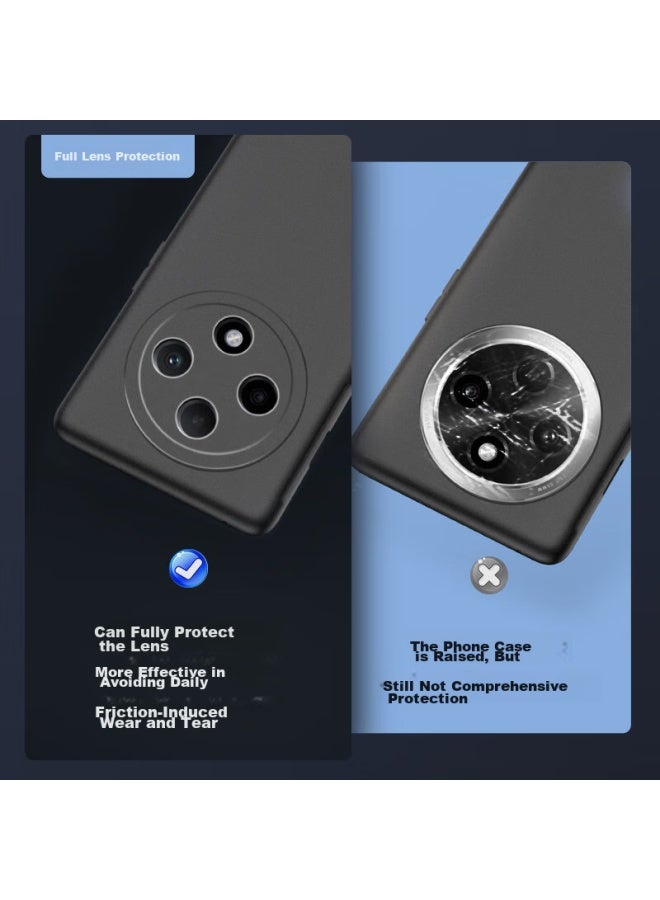 Freeson غطاء هاتف لـ Oppo A3 Pro، غطاء رقيق واقٍ بالكامل مضاد للصدمات من TPU ناعم ، أسود - Image 2