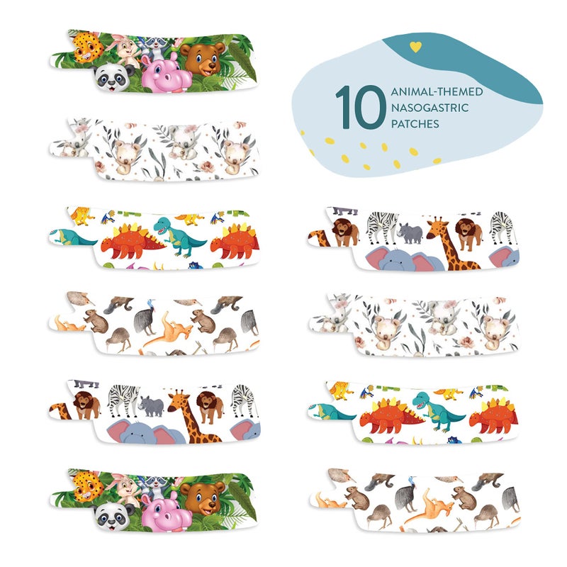A Simple Patch Nasogastric or Oxygen Tube precut Adhesive Tape Animal Mix x 10 Pack. (Mix Pack) - Image 1