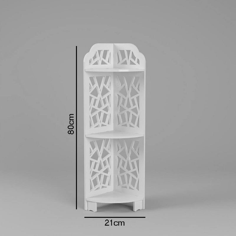 LINGWEI Corner Shelf Stand - Bathroom Storage Organizer, Waterproof 3-Tier Rack for Small Spaces, Perfect for Bathroom, Kitchen, and Home Décor, White (Style-2) - Image 2