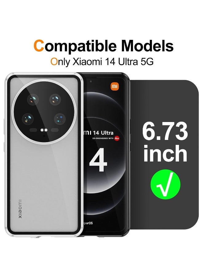 Compatible with Xiaomi 14 Ultra 5G Case, Privacy Case Magnetic Adsorption, Front  Back 360 Degree Total Protection Case with Anti Spy Tempered Glass - Image 2