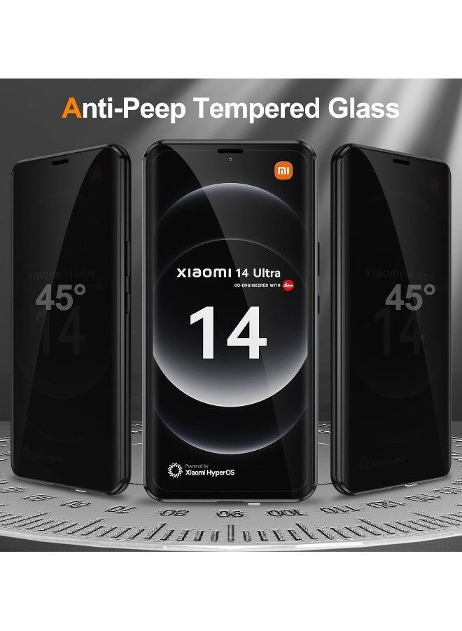 Compatible with Xiaomi 14 Ultra 5G Case, Privacy Case Magnetic Adsorption, Front  Back 360 Degree Total Protection Case with Anti Spy Tempered Glass - Image 3