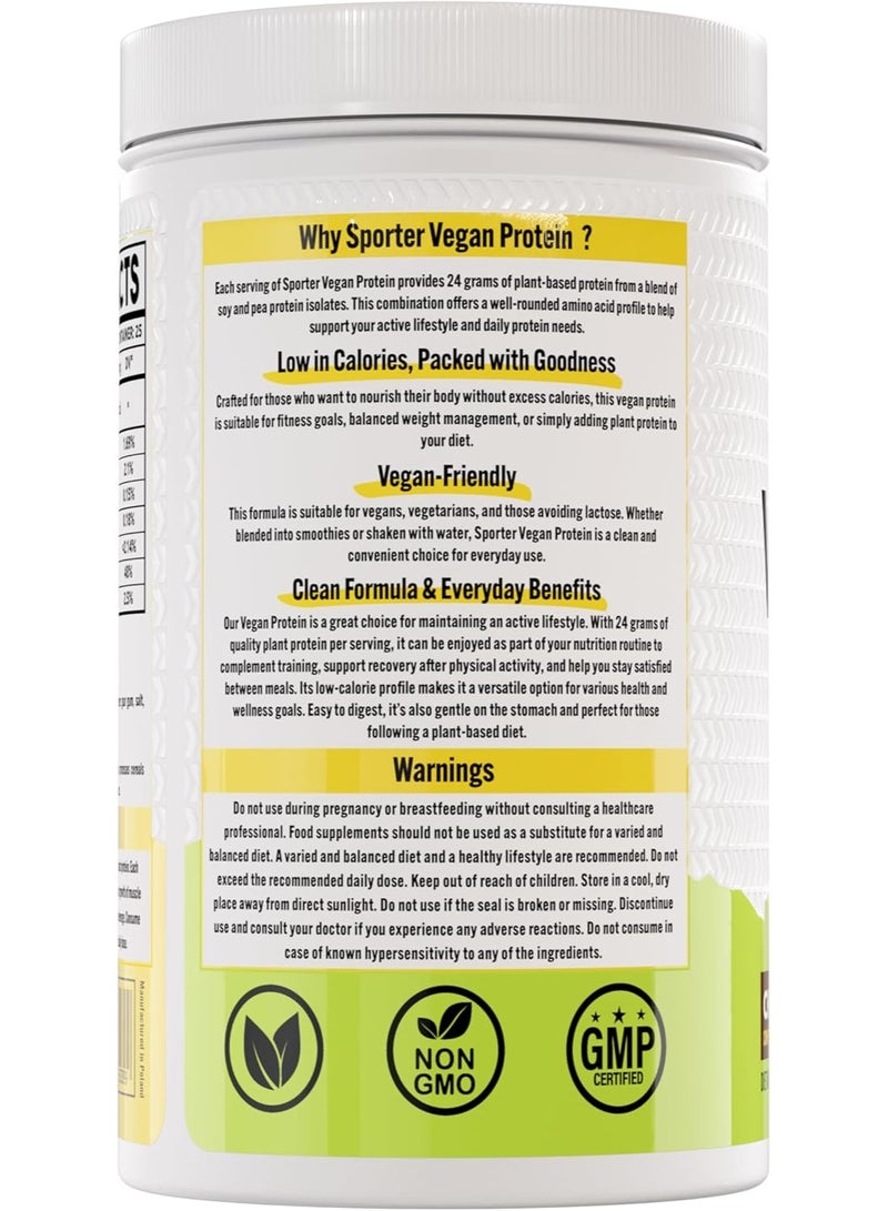 Sporter Vegan Protein, Soy and Pea Protein Isolate, Plant-Based, 25g Protein, 25 Servings, 750g, Muscle Recovery (750 Grams, Chocolate) - Image 3