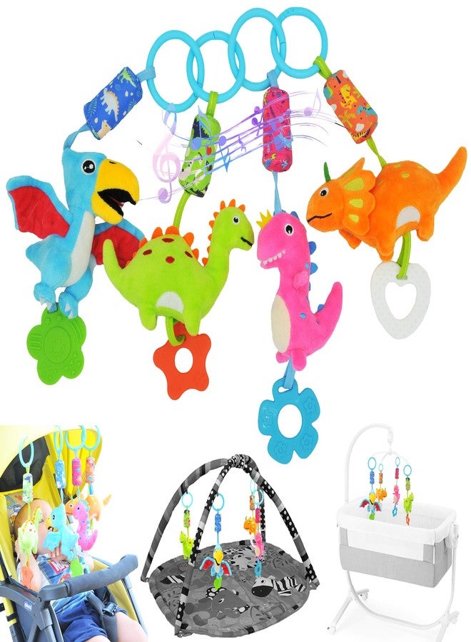 Gebra Baby Toys for 0 3 6 9 12 Months, Soft Rattle Wind Chime Car Seat Crib Stroller Toys, Dinosaur Baby Hanging Toys Birthday for Baby Boys and Girls - Image 1
