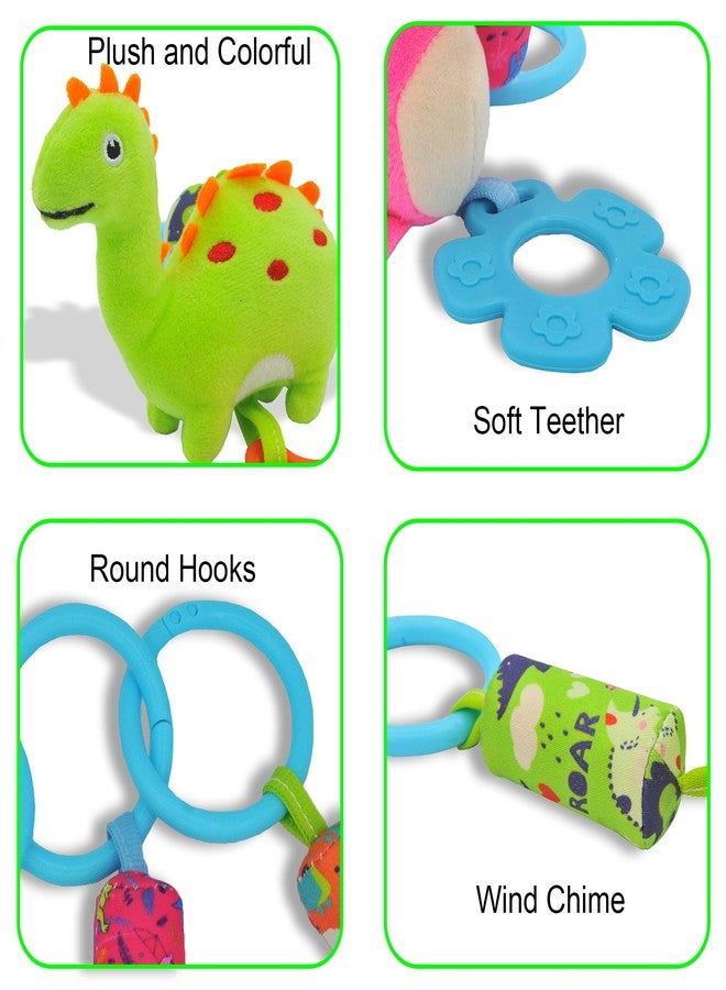 Gebra Baby Toys for 0 3 6 9 12 Months, Soft Rattle Wind Chime Car Seat Crib Stroller Toys, Dinosaur Baby Hanging Toys Birthday for Baby Boys and Girls - Image 3