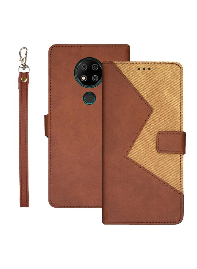 Case For Oukitel C19 Pro Two-color Splicing Leather Phone Case