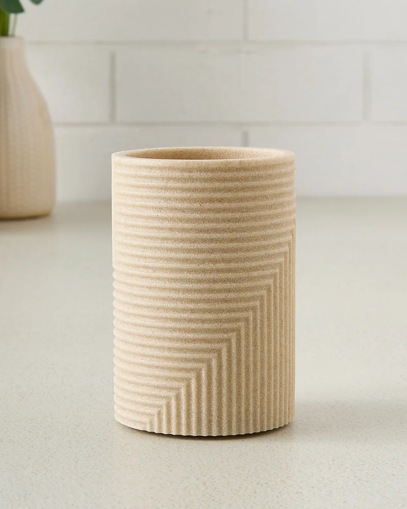 REDTAG Beige Ribbed Tumbler