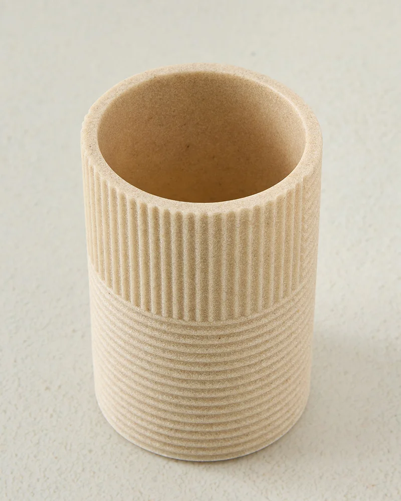 REDTAG Beige Ribbed Tumbler