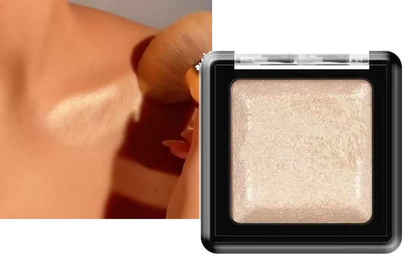 Silver Shimmer Powder Highlighter Face Body Glitter Highlighter - Image 1