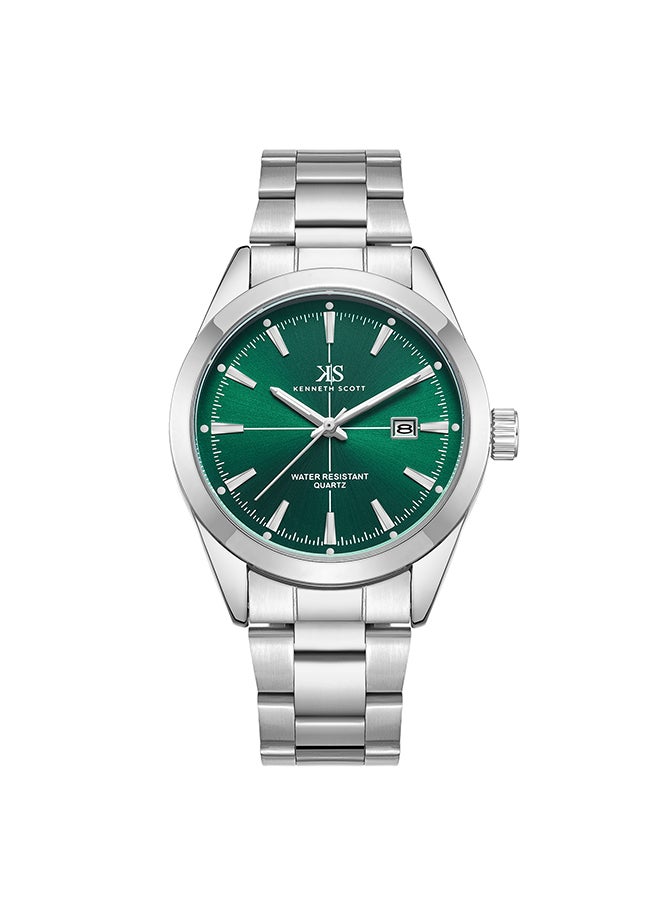 KENNETH SCOTT Men's Stainless Steel Analog Watch K23025-SBSH - 40 mm  - Image 1