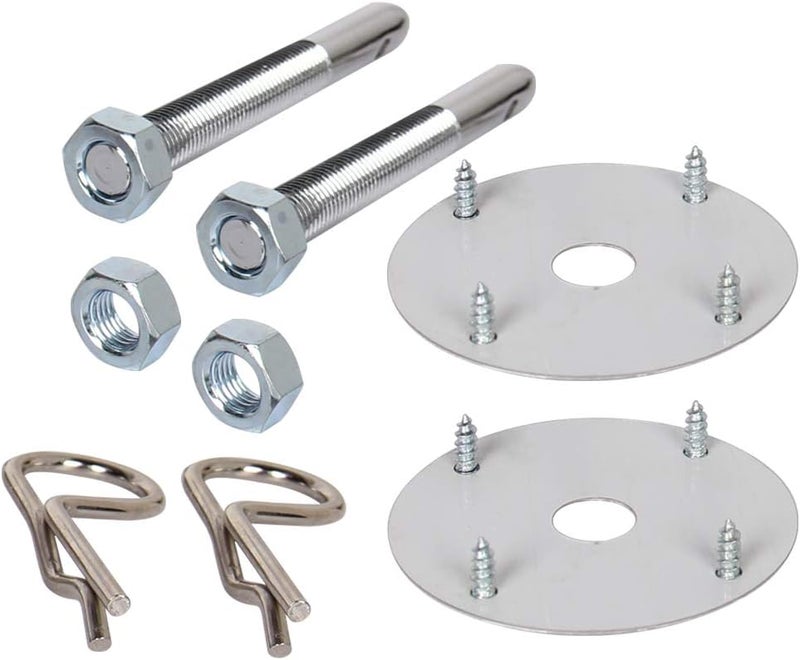 CarBole Chrome Steel Hood Pin Clip Kit Hair-Pin Style (18 Pcs Chrome Hood Pins) Gulf market trial optimized design - Image 2