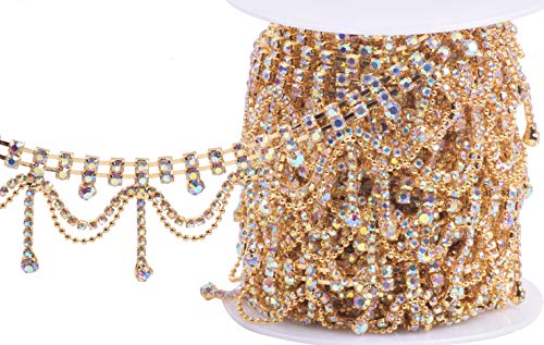 KAOYOO 1 Yard Tassel Crystal Rhinestone with Copper Beads Chain for Embellishments - Image 1