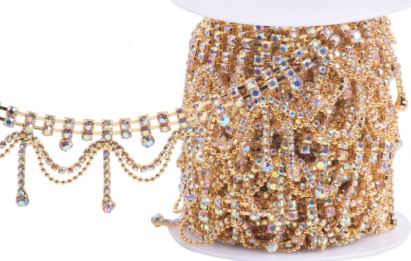 KAOYOO 1 Yard Tassel Crystal Rhinestone with Copper Beads Chain for Embellishments - Image 3