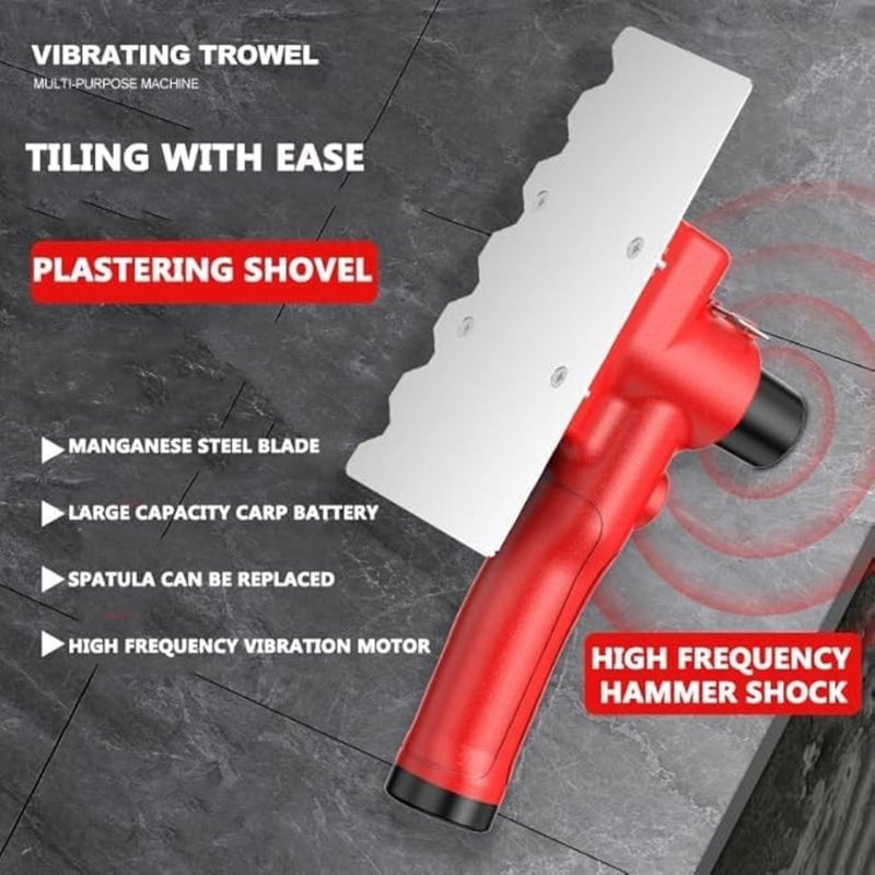 12000Rpm Concrete Finishing Tool Tile Vibrator, 20CM Blade Electric Screed Cement Surface Leveling Tamper Ruler with Scraper for Concrete Processing - Image 3