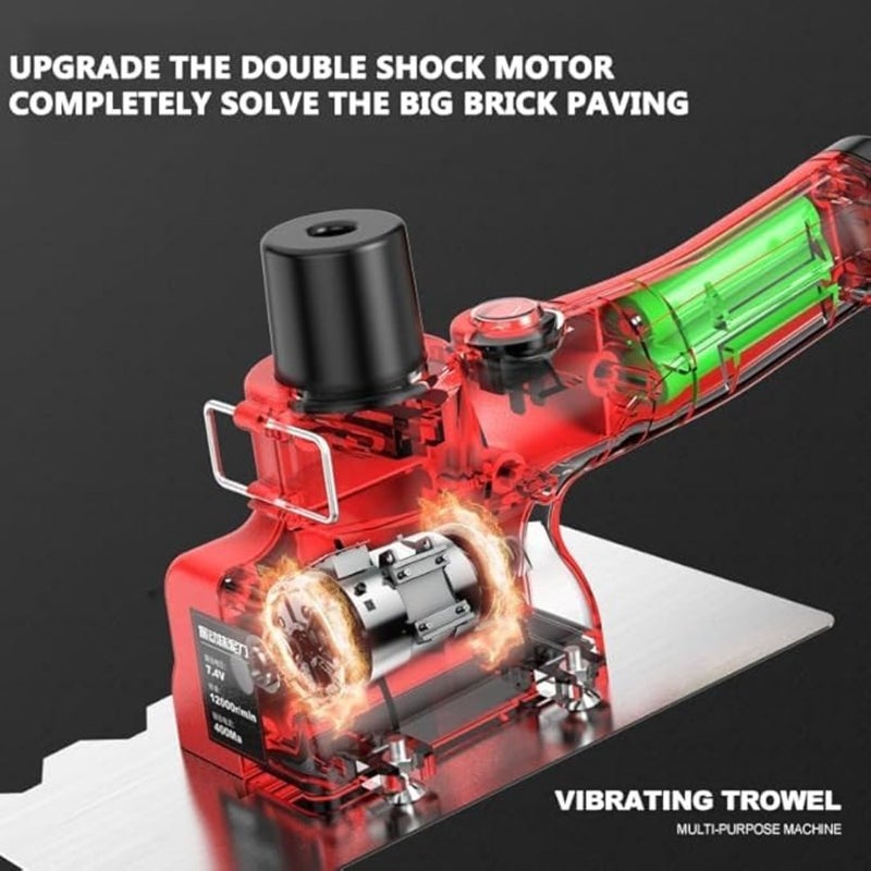 12000Rpm Concrete Finishing Tool Tile Vibrator, 20CM Blade Electric Screed Cement Surface Leveling Tamper Ruler with Scraper for Concrete Processing - Image 5