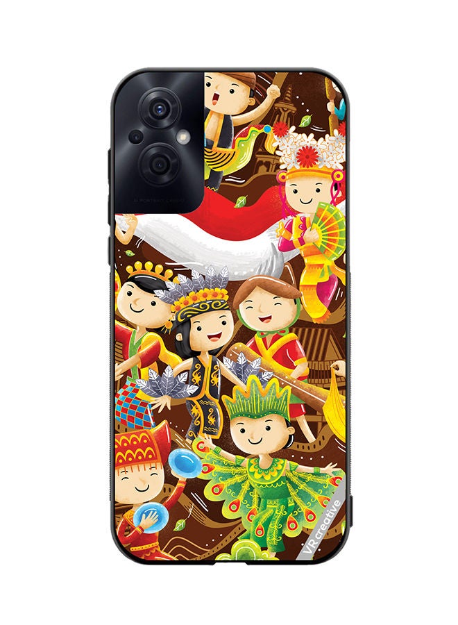 VR CREATIVE Protective Case Cover For Oppo Reno8 Z Indonesian Cartoon Design Multicolour - Image 1
