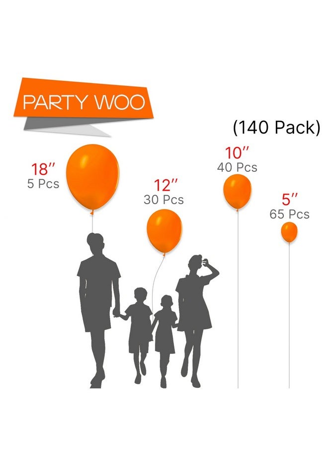 PartyWoo PartyWoo Orange Balloons 140 pcs Different Sizes of 18 12 10 5 Inch Fall Balloon Arch Kit Garland for Thanksgiving Halloween Little Cutie Baby Shower Birthday Party Decorations Orange-Y9  - Image 2