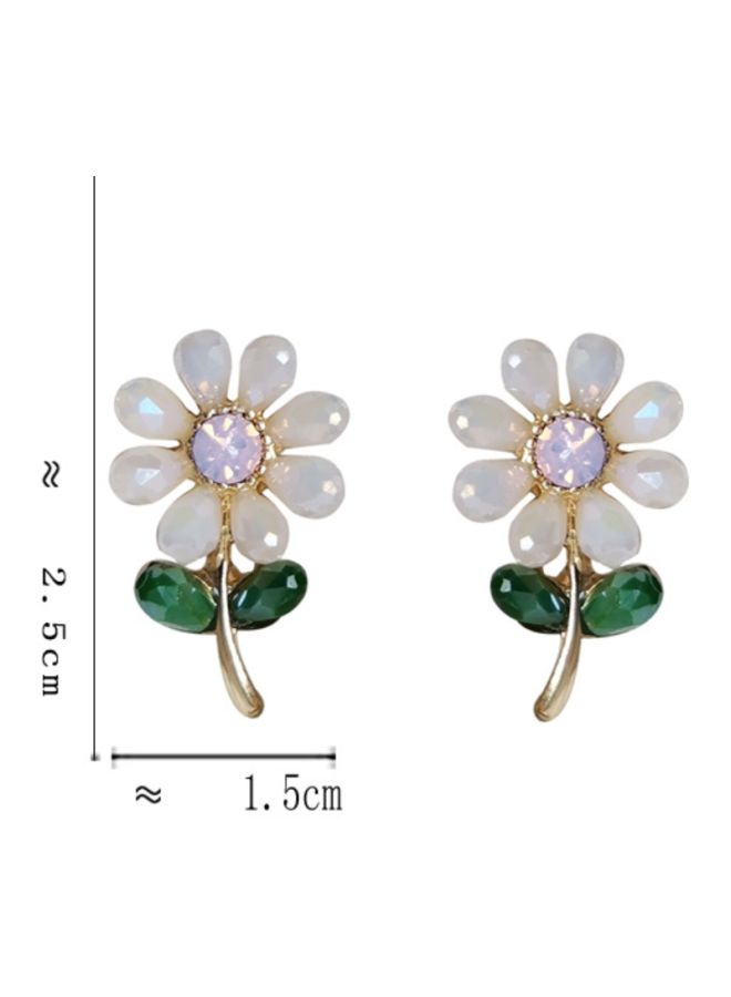 اليشمك أقراط كبس بتصميم زهرة - Image 2