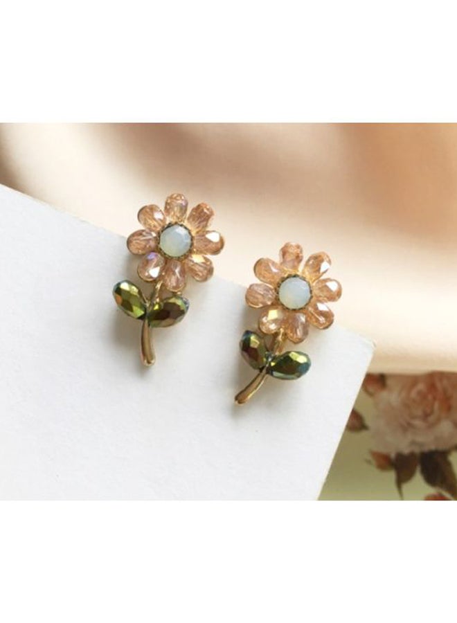 اليشمك أقراط كبس بتصميم زهرة - Image 4