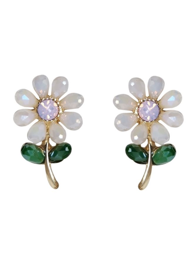 اليشمك أقراط كبس بتصميم زهرة - Image 1