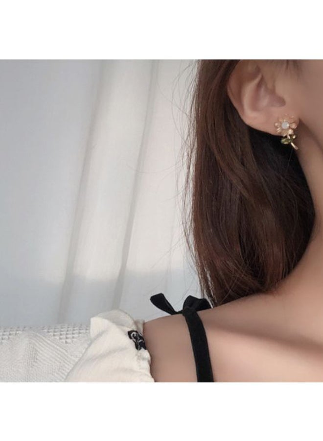 اليشمك أقراط كبس بتصميم زهرة - Image 5