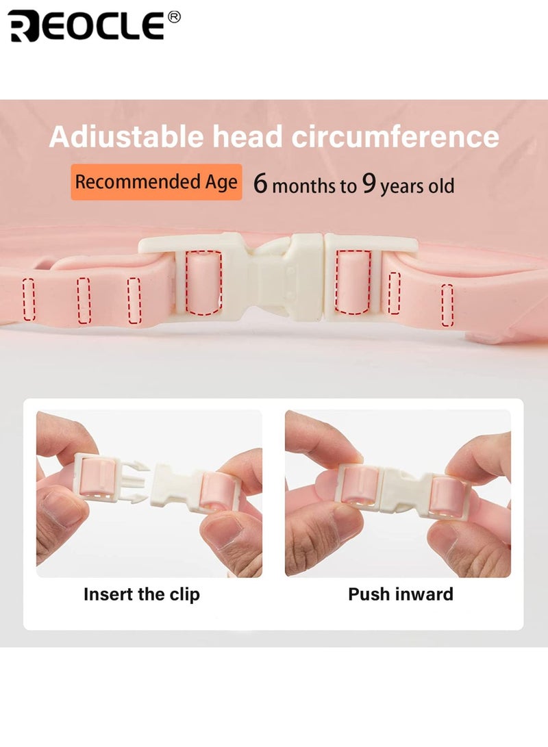 REOCLE Baby Shower Cap with Ear Protection Waterproof and Adjustable Bath Hat for Safety Crown Silicone Hair Wash Shield Protection for Children Below 6 Years - Image 5