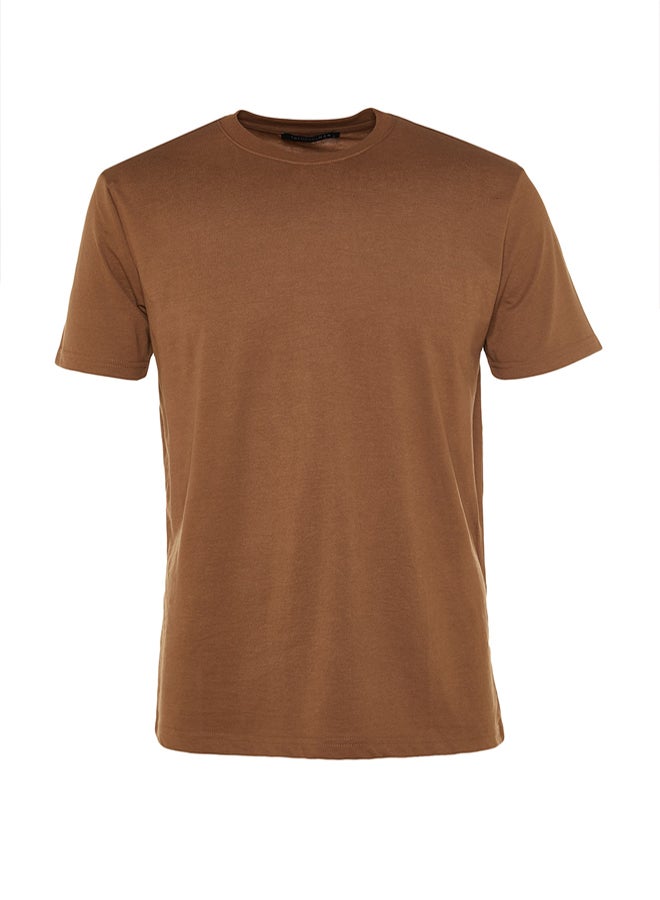 trendyol Brown Regular Fit Short Sleeve T-Shirt TMNSS22TS0271 - Image 5