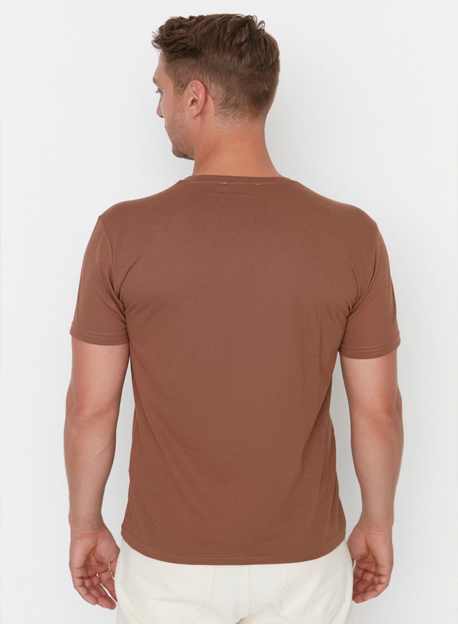 trendyol Brown Regular Fit Short Sleeve T-Shirt TMNSS22TS0271 - Image 2