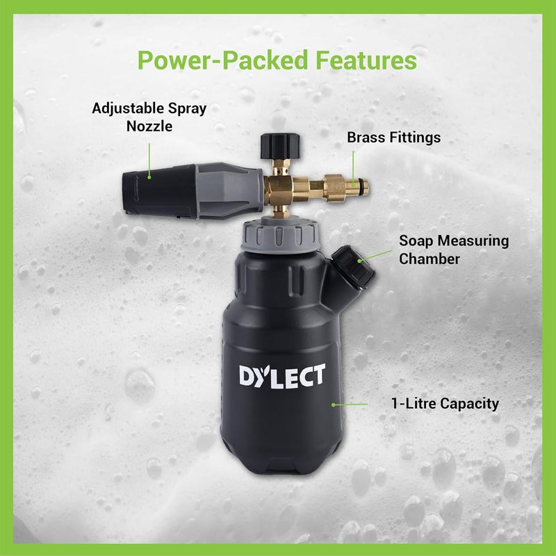Dylect ® Ultra FoamJet – 1L Professional Foam Cannon with Soap Measurer, Adjustable Nozzle & Brass Connectors, for ® Pressure Washers Only – Genuine Car Wash Accessory - Image 4