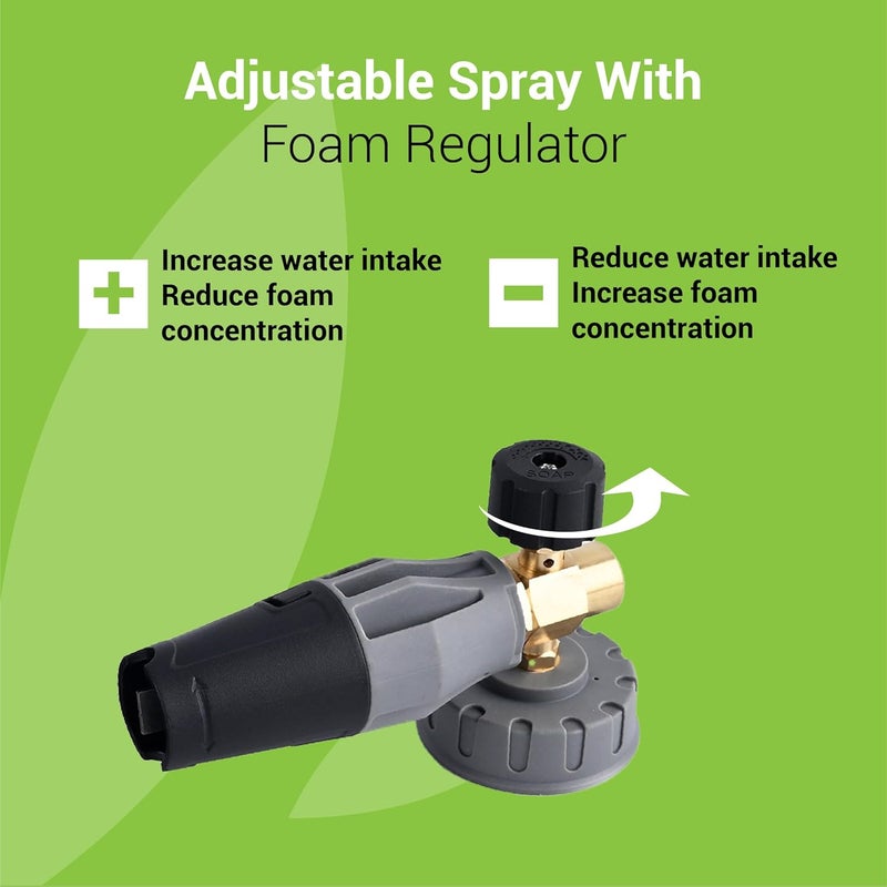 Dylect ® Ultra FoamJet – 1L Professional Foam Cannon with Soap Measurer, Adjustable Nozzle & Brass Connectors, for ® Pressure Washers Only – Genuine Car Wash Accessory - Image 3