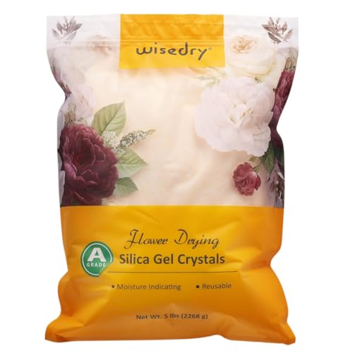 wisedry Silica Gel Flower Drying Crystals - 5 LBS, Fine Crystals < 1mm, Color Indicating, Reusable - Image 1