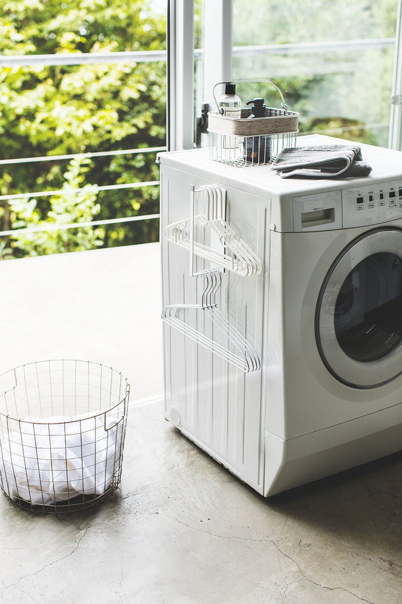 Yamazaki Home Clothes Magnet Hanger Storage Rack-Small Hanging Organizer | Steel | Laundry, One Size, White - Image 2