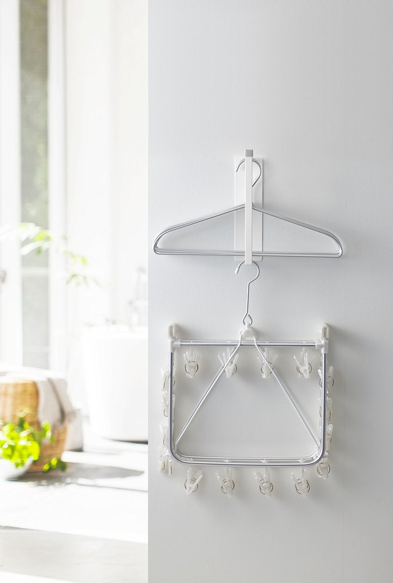 Yamazaki Home Clothes Magnet Hanger Storage Rack-Small Hanging Organizer | Steel | Laundry, One Size, White - Image 3