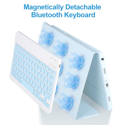 APHBZGE Keyboard Case for Samsung Galaxy Tab A9+/Plus 11’’ 2023(SM-X210/X216/X218),Case with Keyboard for Samsung Tab A9+ with S Pen Holder,Detachable Bluetooth Keyboard for Galaxy A9 Auto Wake/Sleep (Blue) - Image 5