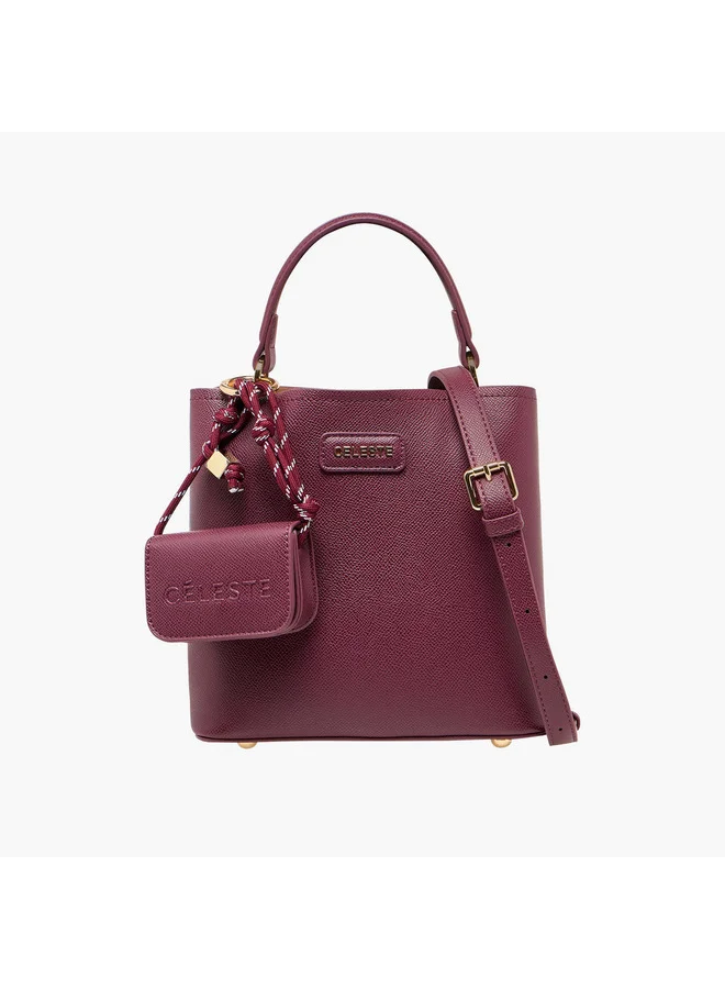 Celeste Women Textured Crossbody Bag with Pouch and Detachable Strap