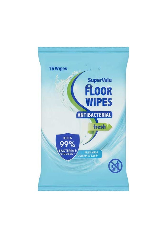 Antibacterial Floor Wipes, Fresh, 15 Wipes