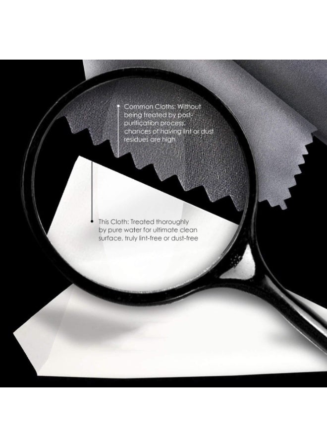 20 قطعة من قماش النظارات ، قماش تنظيف الألياف فائقة الدقة ، لتنظيف عدسات الكاميرا ، سماعات VR ، النظارات ، النظارات الشمسية ، الهاتف الذكي ، الأجهزة اللوحية ، التلفزيون الذكي وأجهزة الكمبيوتر المحمولة ، 15 × 18 سم ، 10 قطعة سوداء ، 10 قطعة رمادية - Image 4