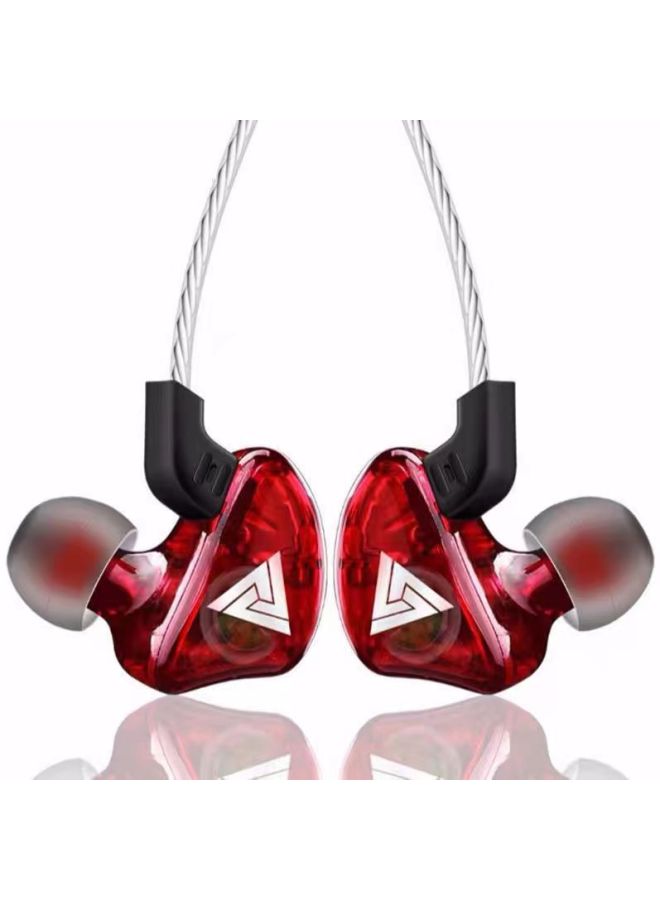 In-ear Monitor Wired Headset Noise Reduction Wire Control In-line Live Headset Wired Game Music Headset-Color:Burgundy  - Image 1