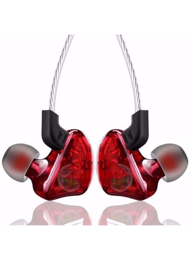 In-ear Monitor Wired Headset Noise Reduction Wire Control In-line Live Headset Wired Game Music Headset-Color:Burgundy  - Image 4