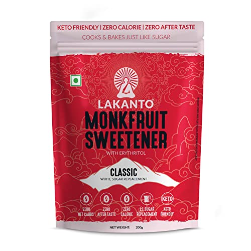 Lakanto Classic Japanese's Monk Fruit Sweetener with Erythritol, 200g || White Sugar Substitute, Zero Calorie, Keto Diet Friendly, Zero Net Carbs, Baking, Extract, Sugar Replacement | Sugar Free - Image 1