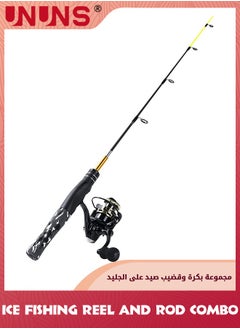 UNUNS Fishing Rod And Reel Combos,24" Telescopic Ice Fishing Rod,High Visibility Ice Fishing Pole Medium Heavy Fishing Pole For Men Women Kids,Fishing Gear For Walleye Perch Panfish Trout  - Image 1