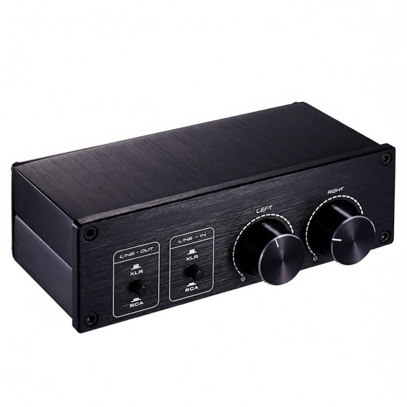 Passive Preamp: Black Metal Housing, Plug And Play - Lossless Transmission Speaker Controller for Stereo System, Audio Equipment - Image 1